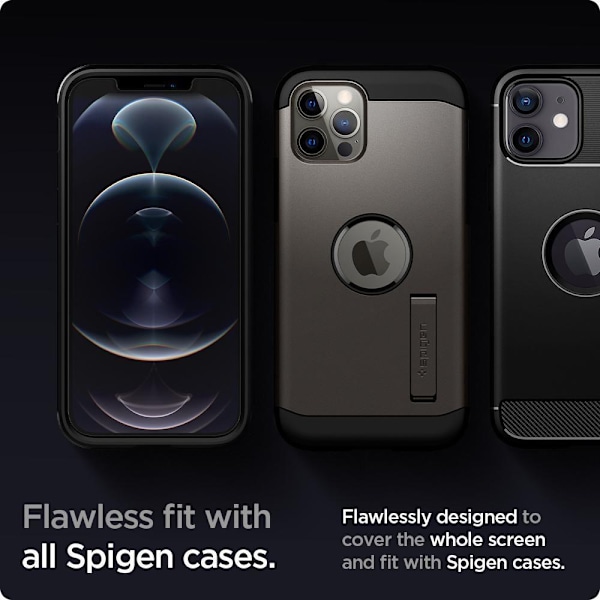 Spigen Glas.tR EZ Fit Härdat Glas för iPhone 12/12 Pro - 2-pack