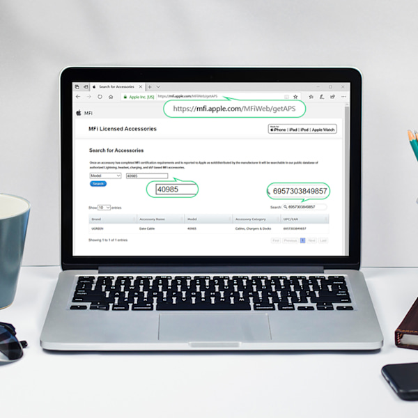 Ugreen USB-A till Lightning Kabel MFi Certifierad 1.5m - Svart