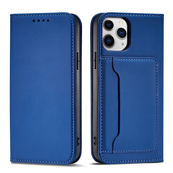 Magnetiskt Kortfodral Blå för iPhone 12 Pro - Plånboksfodral med