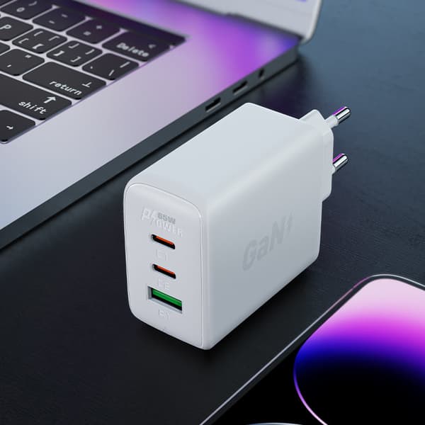 Acefast snabb GaN-väggladdare (2x USB-C / USB-A) PPS / PD / QC4+