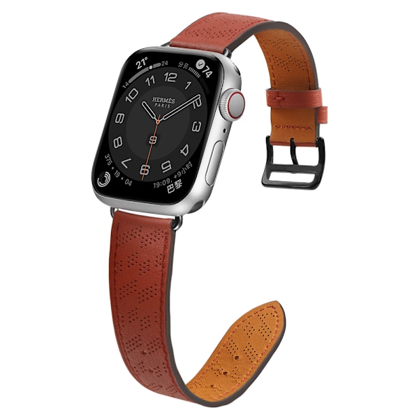 Exklusivt Rött Läderarmband för Apple Watch Ultra/ SE/ 9-1 (49-4