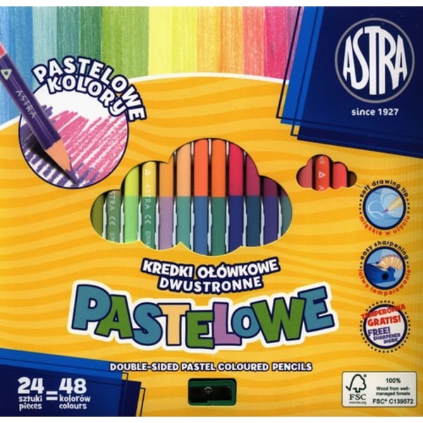 Pastellfärgade Dubbeländade Färgpennor/ 48 Färger/ 24 Stift