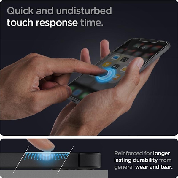 Spigen Glas.tR EZ Fit Härdat Glas för iPhone 12/12 Pro - 2-pack