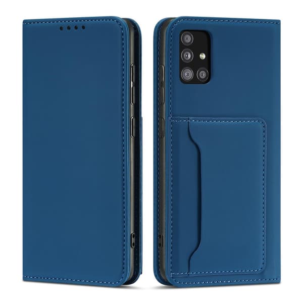Samsung Galaxy A12 5G Magnetkortfodral - Blått Kortfack & Stativ