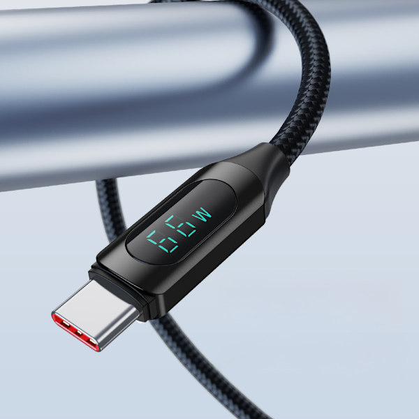 USB A-USB C Kabel Wozinsky WUACC2 med Display/ 66W/ 6A/ 2m/ Svar