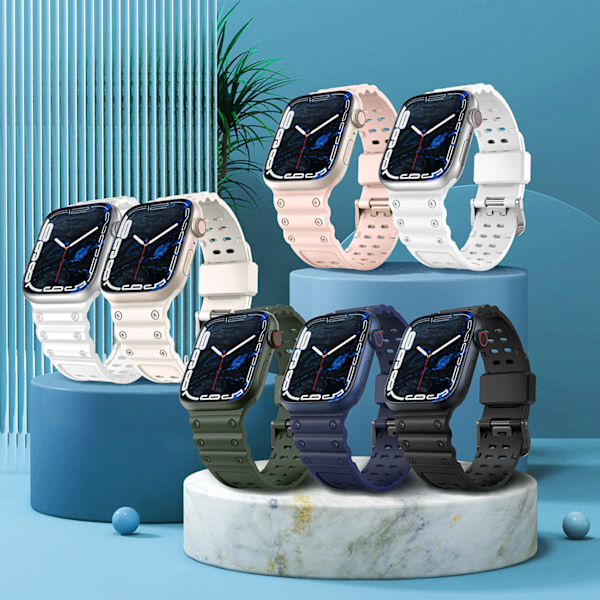 Trippelskydd Armband för Apple Watch SE/ 9/ 8/ 7/ 6/ 5/ 4/ 3/ 2/