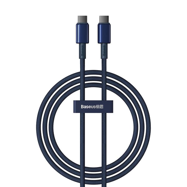 Baseus Tungsten Gold USB-C till USB-C 100W Kabel 1m - Blå