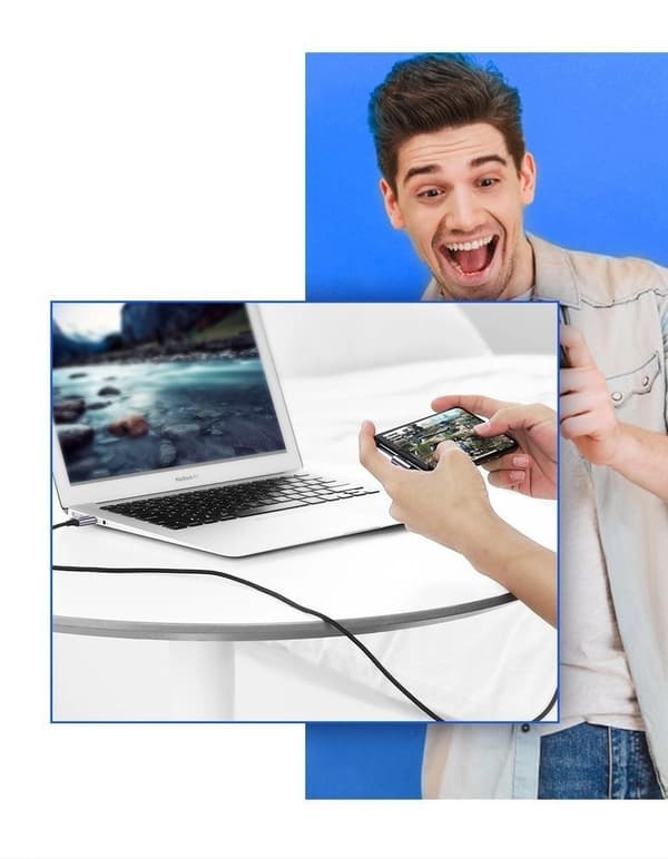 Ugreen US284 50941 Kabel USB-A/USB-C Vinklad 3A 1m - Grå