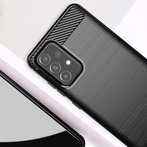 Samsung Galaxy A72 4G Skyddsskal i Elastisk Kolsvart Design