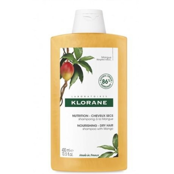 Klorane Mango Shampoo, 400 ml – Hellävarainen hoito kuiville hiuksille