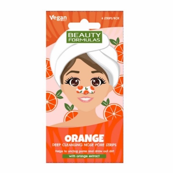 Beauty Formulas Syväpuhdistavat Nenäteipit Appelsiinilla, 6 kpl