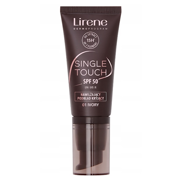 Lirene Single Touch SPF50 Återfuktande täckande foundation 01 Iv