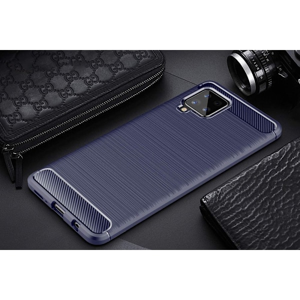 Flexibelt Blått Carbon Skyddsfodral för Samsung Galaxy A42 5G