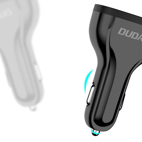 Dudao Biladapter Snabbladdare QC3.0 2.4A 18W 3x USB Vit