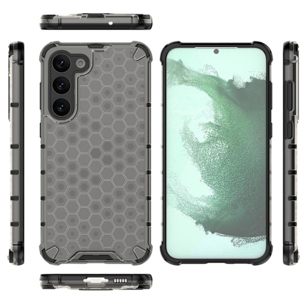 Samsung Galaxy S23+ Fodral Honeycomb Blå - Robust Hybriddesign