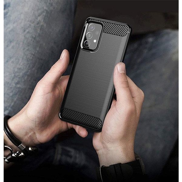 Samsung Galaxy A72 4G Skyddsskal i Elastisk Kolsvart Design