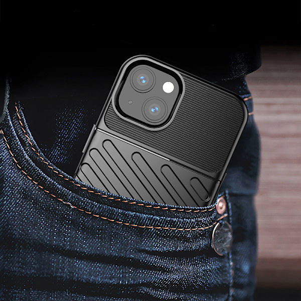 Blixtskydd Flexibelt Pansarskal Fodral för iPhone 13 Mini Blå