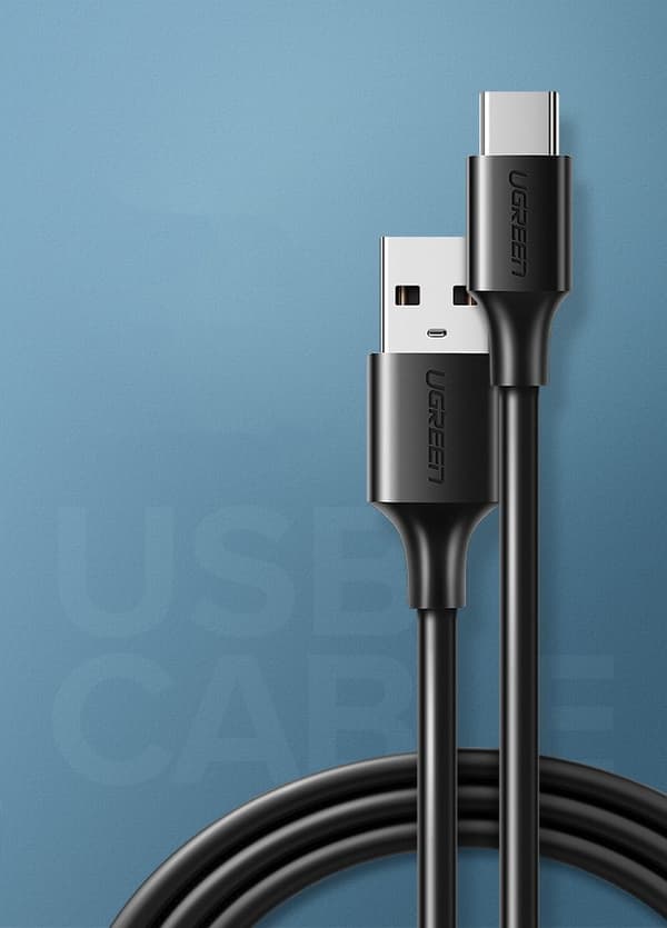 Ugreen US287 USB-A till USB-C Kabel 3A 1/5m - Svart