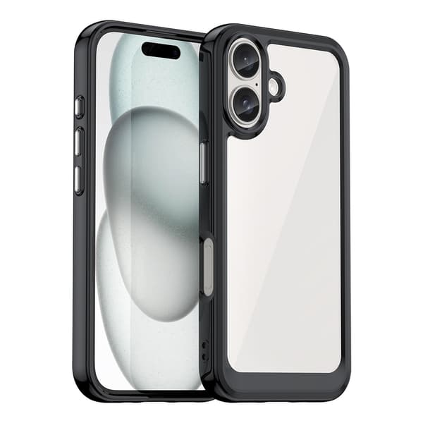 Skyddsfodral Outer Space med geléram till iPhone 16 Plus - svart
