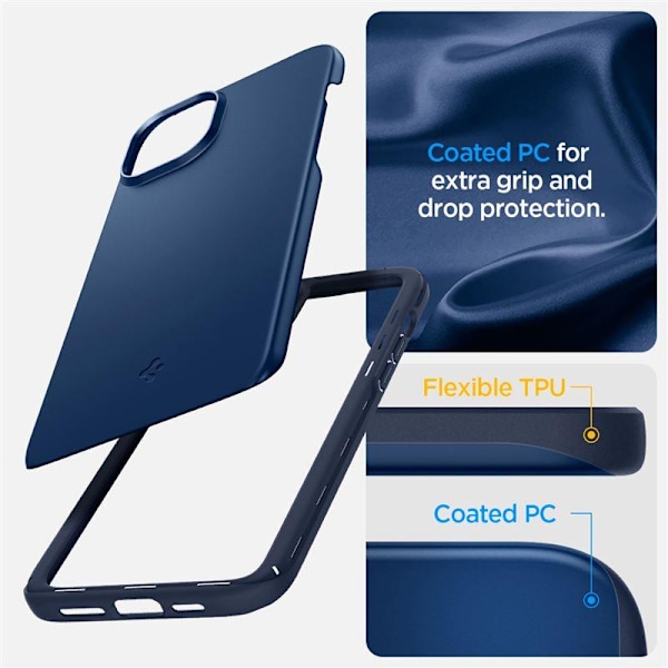 Spigen Thin Fit Fodral för iPhone 15 Plus - Blå