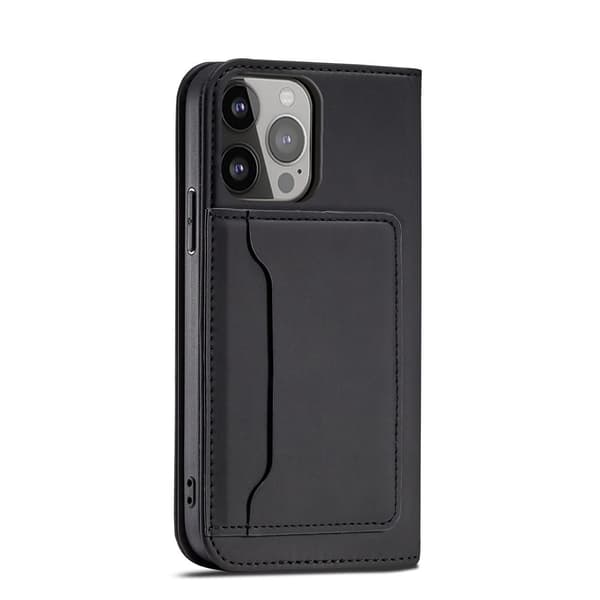 iPhone 14 Magnetiskt Kortfodral med Stativ och Plånboksfunktion