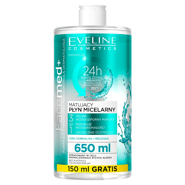 Eveline Facemed+ Mattande Micellärt Vatten 3-i-1/ 650 ml