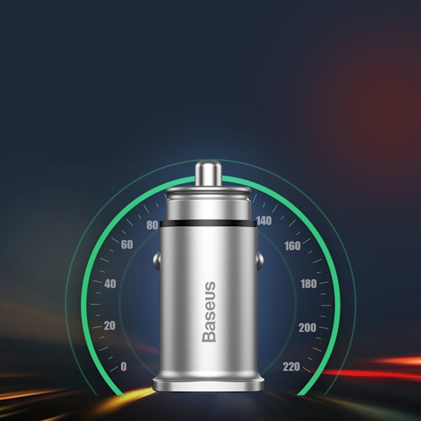 Baseus Kvadratisk Intelligenta Bil-Laddare 2X USB QC3.0 Snabblad