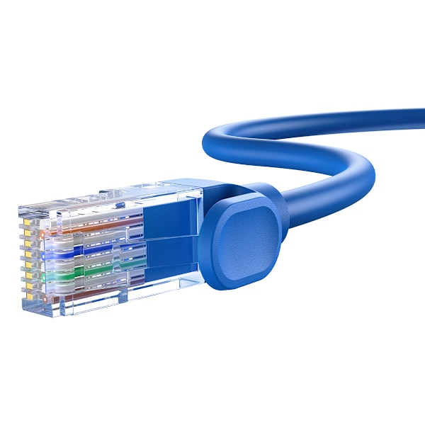 Baseus Ethernetkabel Cat 6 RJ-45 1000Mb/s 0.5m rund form blå