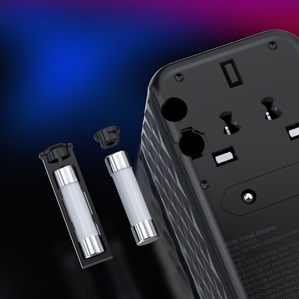 Choetech PD6028 Universal Reseladdningsadapter 100W med 2x USB-C