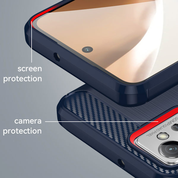Flexibel Blå Kolfiberväska för Xiaomi Redmi Note 11E / Redmi 10