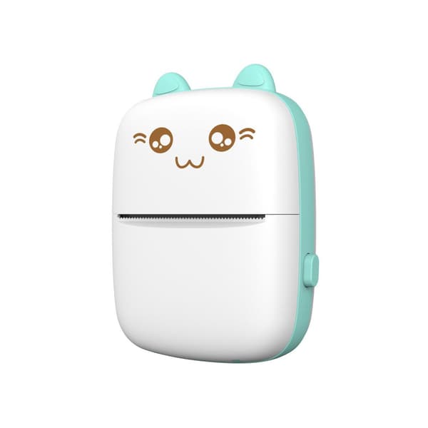 Mini termoprinter HURC9 med kattdesign - blå