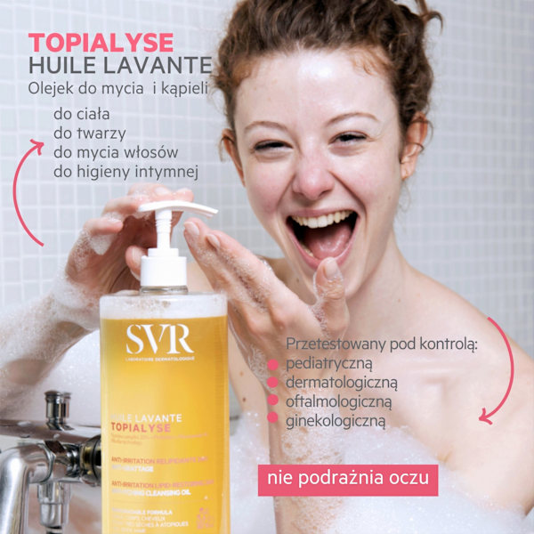 SVR Topialyse Micellar Puhdistusöljy 1L - hellävaraista ihonhoitoa herkälle iholle