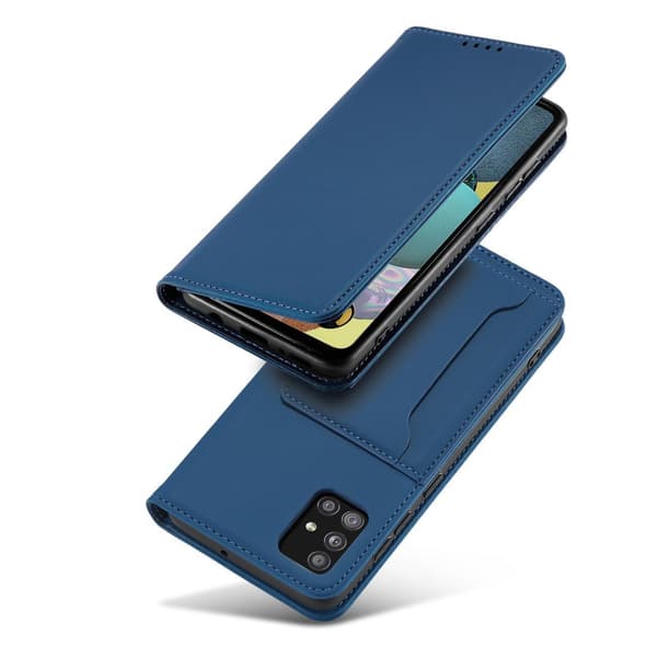 Samsung Galaxy A12 5G Magnetkortfodral - Blått Kortfack & Stativ