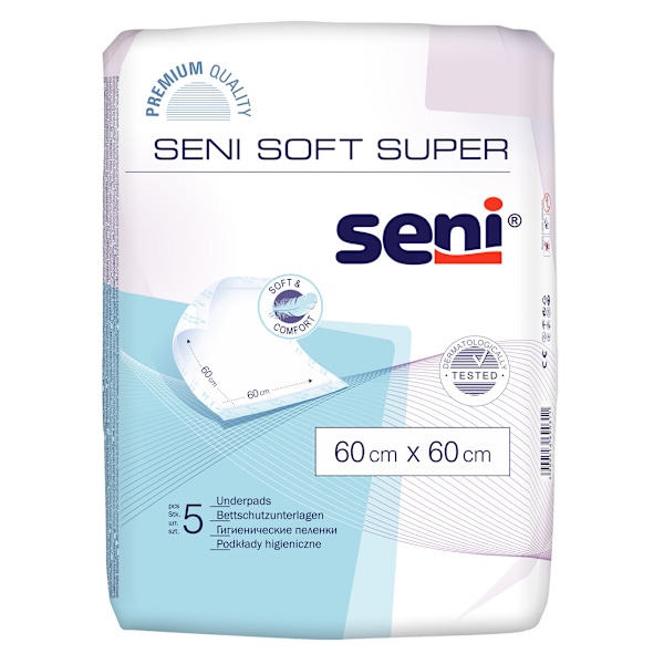 Inkontinensskydd Seni Soft Super 60 x 60 5-pack