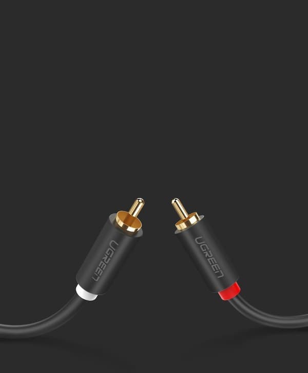 Ugreen AV104 10520 Ljudkabel 2RCA han-/han 5m - Grå