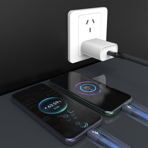 Kabel Dudao L3F 2-i-1 100W 1/2m Dubbel USB-C - Svart