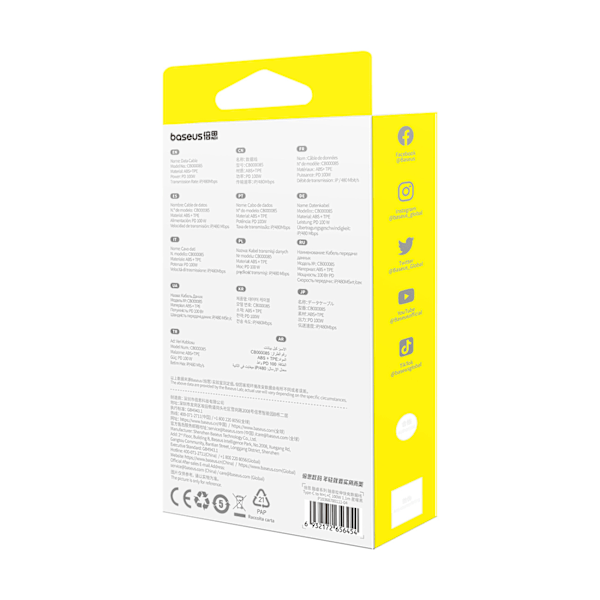 Baseus Free2Draw 3-i-1 Rullbar Kabel USB-C/Lightning/micro USB/