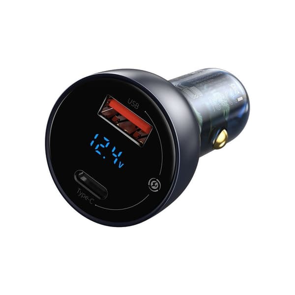 Baseus Bil Laddare USB/Typ-C 65W 5A SCP Quick Charge 4.0+ Power