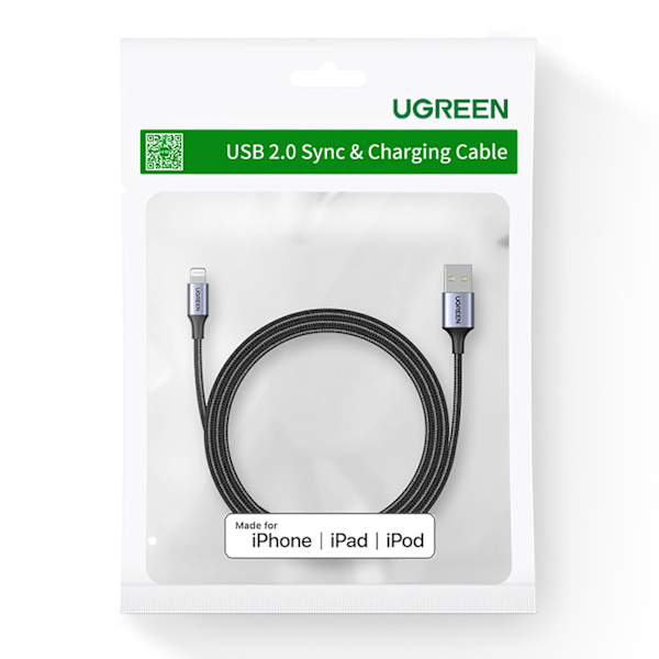 Ugreen USB-A till Lightning Kabel MFi Certifierad 1.5m - Svart