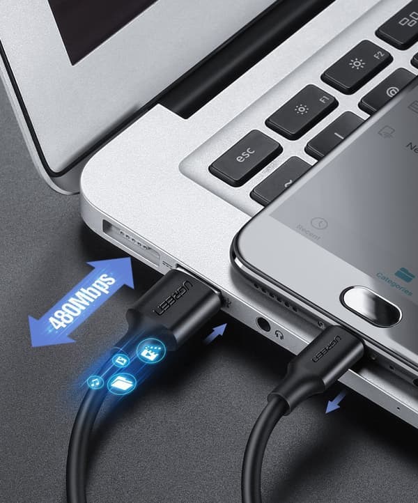 Ugreen US289 60137 Micro USB/USB-A kabel - 1/5m svart
