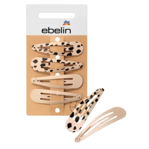 Ebelin/ Hårklämmor i Leopardmönster/ 4-pack
