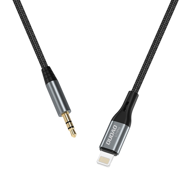 Dudao L11PRO Audio Kabel Lightning till 3.5mm Mini Jack 1m – Grå