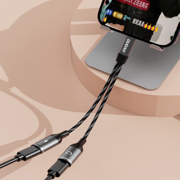 USB-C Adapter Dudao L13C+ 2-i-1 - Grå