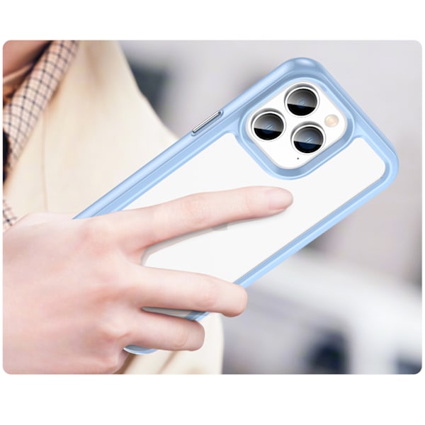 Hårt iPhone 14 Pro Max Skal med Gelram Blå - Outer Space Series