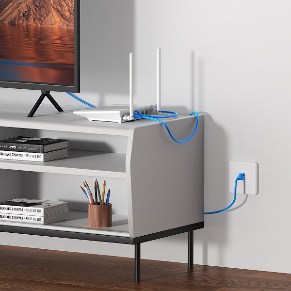 Baseus Ethernetkabel Cat 6 RJ-45 1000Mb/s 0.5m rund form blå
