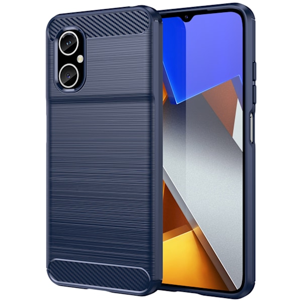 Flexibel Blå Kolfiberväska för Xiaomi Redmi Note 11E / Redmi 10