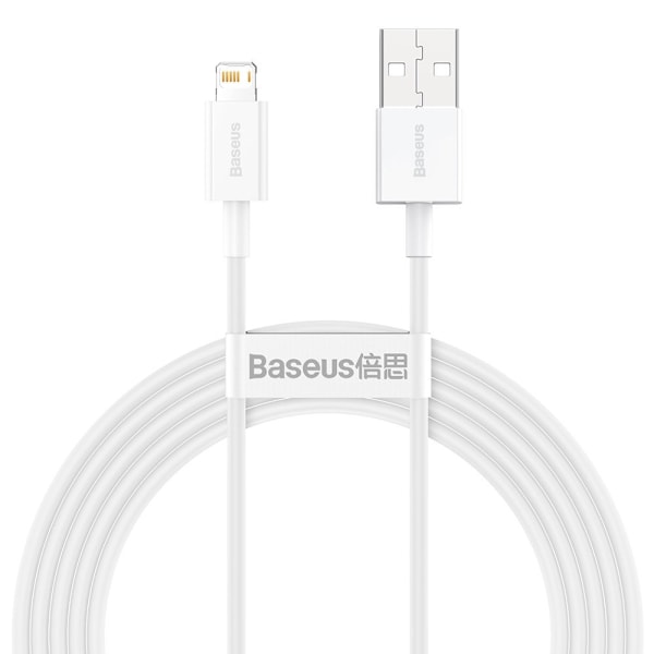 Baseus Superior USB till Lightning-kabel 2/4A 2m Vit (CALYS-C02)