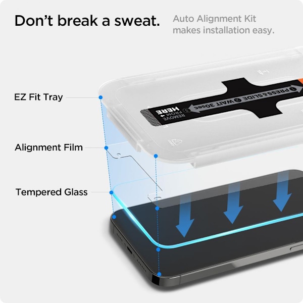 Spigen Glas.tR EZ Fit Härdat Glas För iPhone 13 / 13 Pro / 14 -