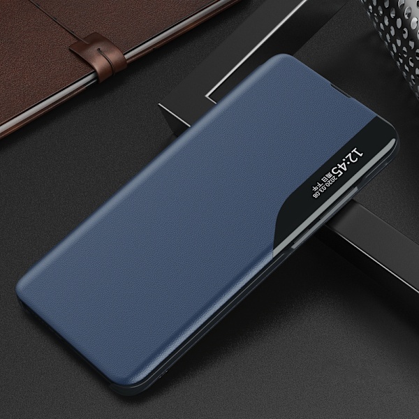 Samsung Galaxy A22 4G - Blå Eco Läder Vyfodral med Stativfunktio