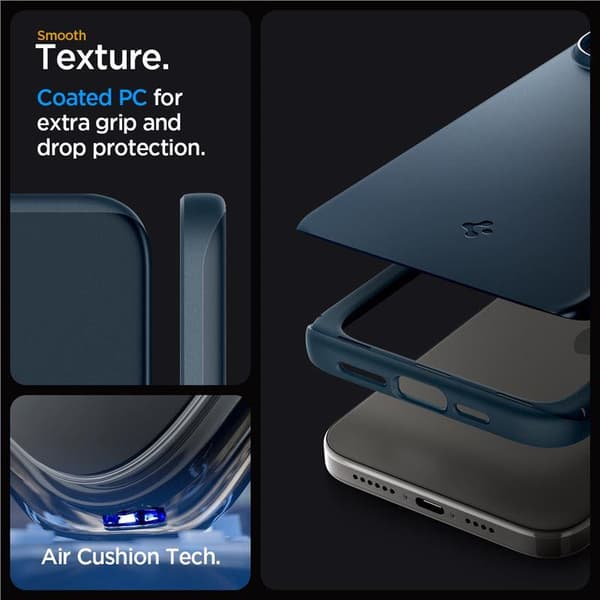 Spigen Thin Fit Skal för iPhone 15 Pro Max - Svart Metall
